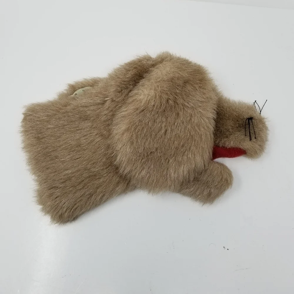 Dog Puppy Furry Hand Puppet Vintage Hand Made Animal Kids Golf Cover Pet Golden